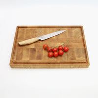 Stirnholz Schneidebrett Grano Eiche – 41 × 28 cm, handgefertigt — Ansicht 1