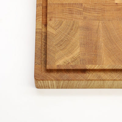 Stirnholz Schneidebrett Grano Eiche – 41 × 28 cm, handgefertigt