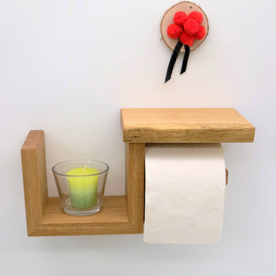 Toilettenpapierhalter LOTHAR Massivholz Eiche handgefertigt