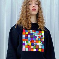 Mosaic Square Sweater Unisex Multi-Foil Mosaic Straight Cut — Ansicht 2