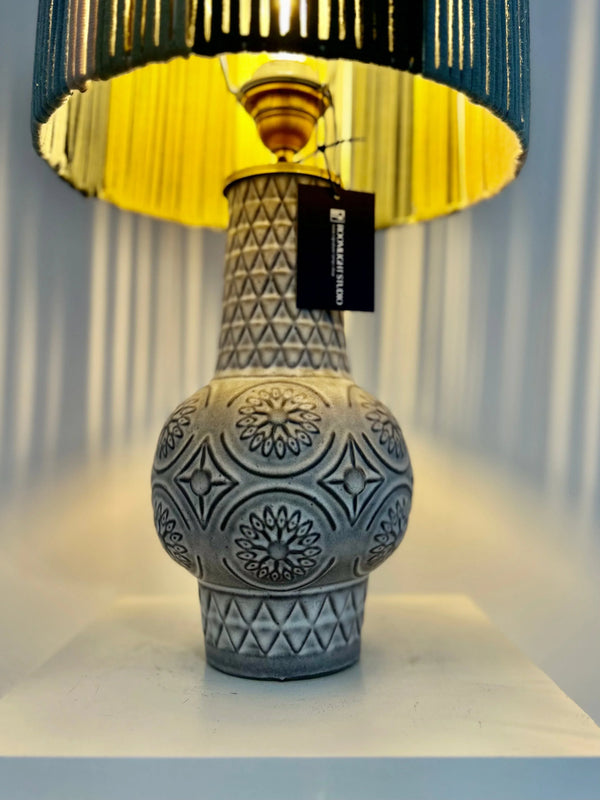 Upcycled Vintage Tischlampe Bay Keramik Bodo Mans Design – Brutalismus Mid Century