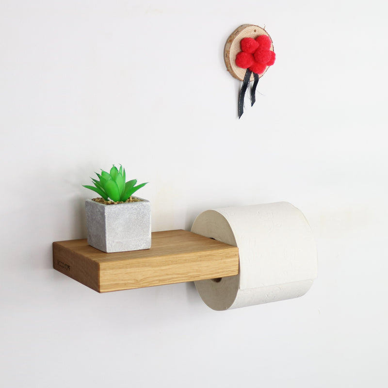 Toilet Paper Holder LEO Made of Oak – Handmade — Ansicht 1
