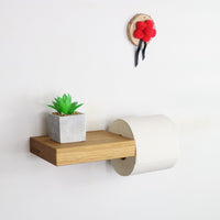 Toilet Paper Holder LEO Made of Oak – Handmade — Ansicht 1