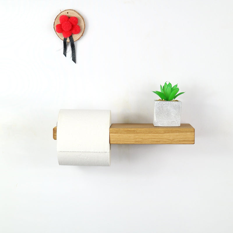 Toilet Paper Holder LEO Made of Oak – Handmade — Ansicht 3