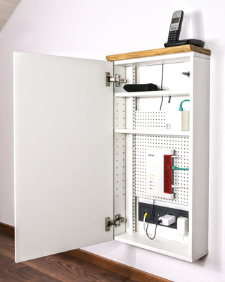 Telefonschrank | Routerschrank LOLE HomeBase – Kabelmanagement | Belüftet | Kompakt