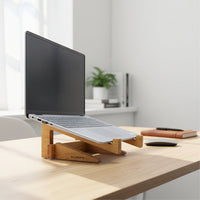 Laptop Stand "Elevate" Solid Wood – Ergonomic Height for Healthy Working — Ansicht 1