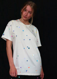 Starstyling Holo Dots T-Shirt Unisex holografischer Druck Relaxed Fit — Ansicht 2