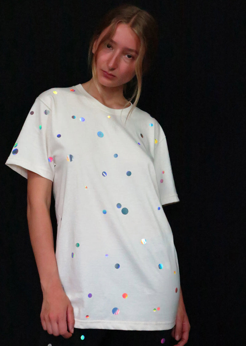 Starstyling Holo Dots T-Shirt Unisex holografischer Druck Relaxed Fit — Ansicht 2