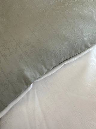 Damast go-green Bettwäsche-Set – Bamboo White/Green | 50% Baumwolle & 50% Lyocell | bügelleicht