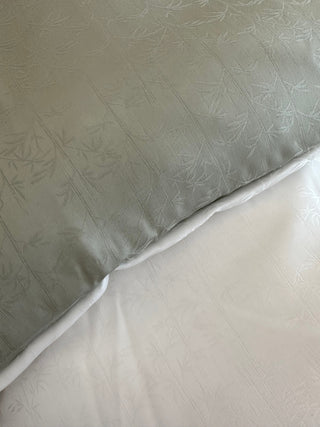 Damask go-green bed linen set Bamboo White/Green 50% cotton 50% Lyocell easy-iron