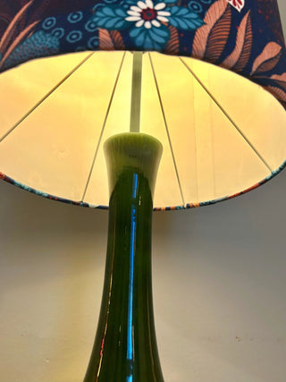 Vintage Kunstkeramik-Lampe – Bodenlampe | Grün glasiert | Mid Century Design