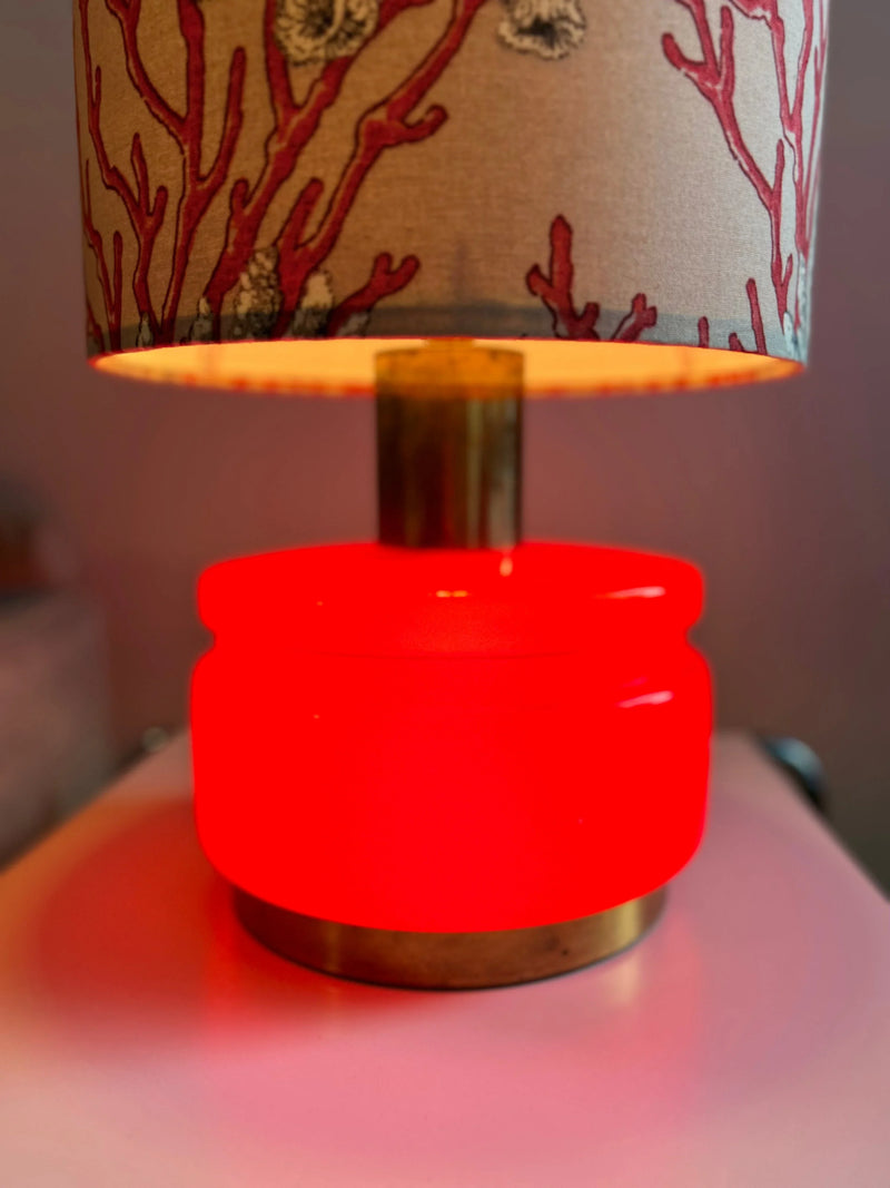 Peill & Putzler Table Lamp Opal Glass Red - Mid Century Design Vintage — Ansicht 4