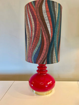 Restaurierte Peill & Putzler Lampe – Vintage Tischlampe | Rotes Opalglas | Mid Century Design