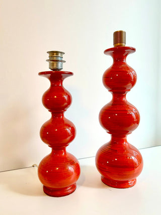 Space Age Stehlampe Kaiser Leuchten – Feuerrot | Mid Century Bubble-Design | Original Kaiser Idell