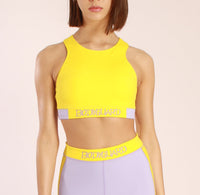 Sports Bra Lipari Yellow – Nachhaltiges ECONYL®, hoher Ausschnitt — Ansicht 1