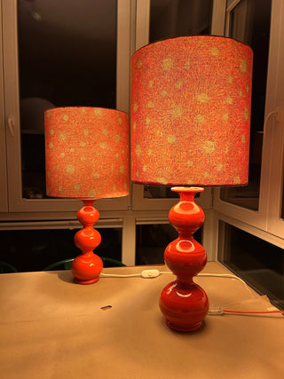 Space Age Stehlampe Kaiser Leuchten – Feuerrot | Mid Century Bubble-Design | Original Kaiser Idell