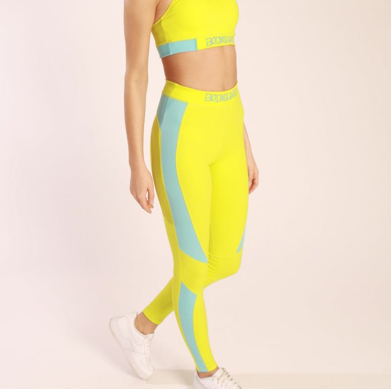 Tight Volcano Apple Green High Waist Damen Sporthose nachhaltig — BODY Guard Activewear