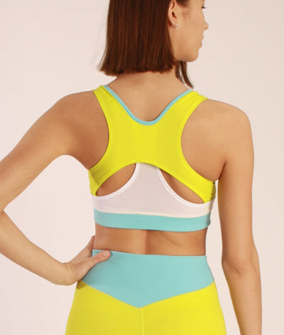 Sports Bra Eyemouth Apple Green – Mesh-Rückenteil, ECONYL®
