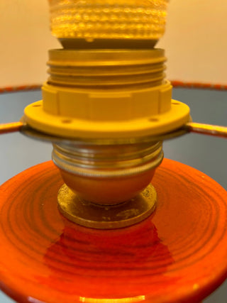 Space Age Stehlampe Kaiser Leuchten – Feuerrot | Mid Century Bubble-Design | Original Kaiser Idell