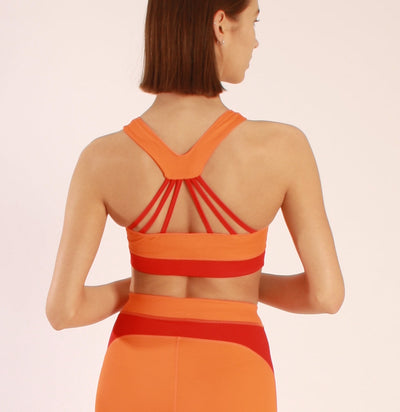Sports Bra Lipari Orange High Neck Sustainable ECONYL® Medium Support
