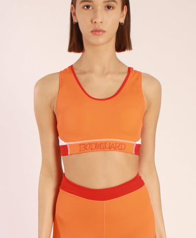 Sports Bra Eyemouth Orange – Medium Support, Mesh Inserts, Recycled ECONYL®