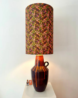 Tischlampe Luna – Scheurich Fat Lava | Dunkellila & Orange | Mid Century