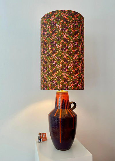Table Lamp Luna Scheurich Fat Lava Ceramic – Dark Purple Orange Mid Century