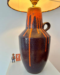 Table Lamp Luna Scheurich Fat Lava Ceramic – Dark Purple Orange Mid Century — Ansicht 2