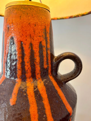 Tischlampe Luna – Scheurich Fat Lava | Dunkellila & Orange | Mid Century