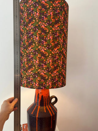 Tischlampe Luna – Scheurich Fat Lava | Dunkellila & Orange | Mid Century