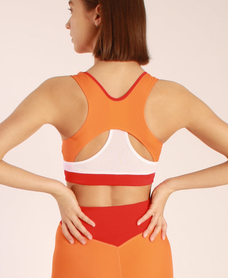 Sports Bra Eyemouth Orange – Medium Support, Mesh Inserts, Recycled ECONYL® — Ansicht 3