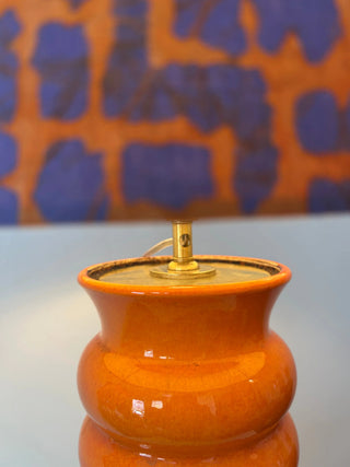 AK-Keramik Tischlampe – Orange | Mid Century Keramik | Handmade Schirm