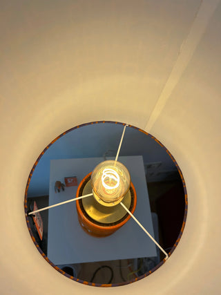 AK-Keramik Tischlampe – Orange | Mid Century Keramik | Handmade Schirm