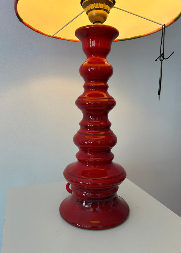 Fat Lava Floor Lamp Pagoda Style Red - Hustadt Leuchten Mid Century 82 cm