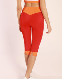 Capri Stratoni Red – High-Waist Leggings with Contrast Waistband — Ansicht 3