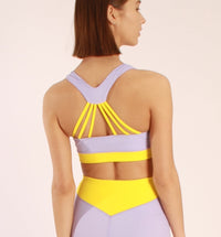 Sports Bra Lipari Lavendel – High Neck, ECONYL®, kontrastierende Träger — Ansicht 2