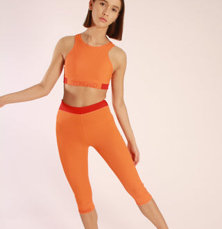 Capri Stratoni 3/4 Sporthose High Waist Kontrastbund ECONYL®
