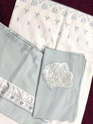 Kinderbettwäsche 3-teiliges Set – 100 % Mako-Baumwolle | Satin | Baumwollspitzen | Pflegeleicht