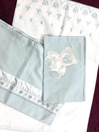 Kinderbettwäsche 3-teiliges Set – 100 % Mako-Baumwolle | Satin | Baumwollspitzen | Pflegeleicht