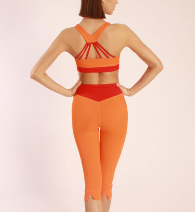 Capri Stratoni 3/4 Sports Leggings High Waist Contrast Waistband ECONYL®