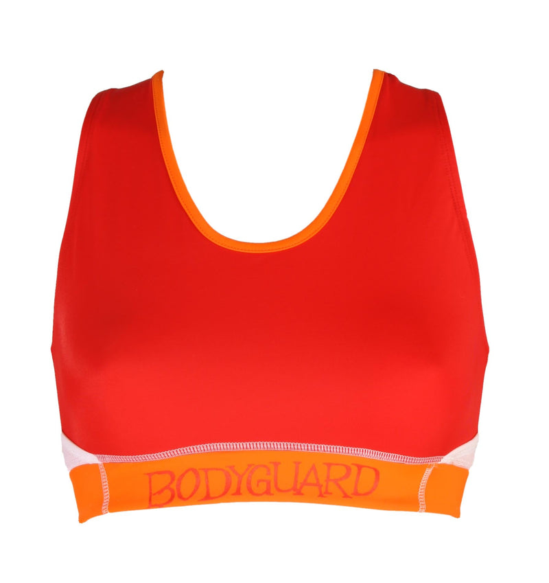 Sports Bra Eyemouth Rot – Elastisches Unterbrustband | Recyceltes ECONYL® | Netz-Einsatz — Ansicht 4