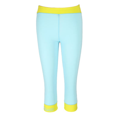 Capri Stratoni Pale Blue – ¾ Sporthose High Waist | ECONYL® Kontrastbund