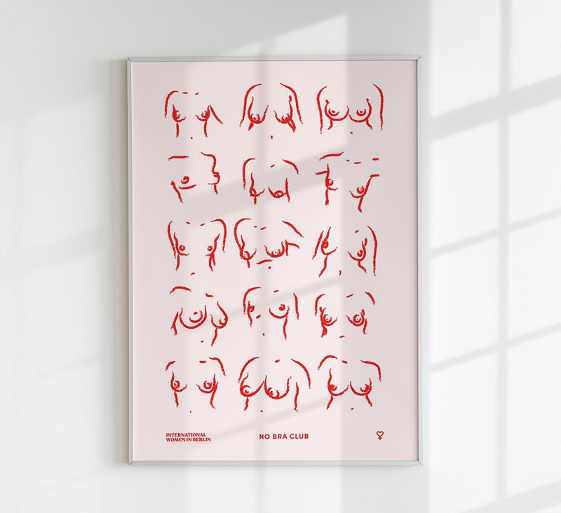 No Bra Club No. 2 Poster – Hand-printed Berlin — Patroa Studio