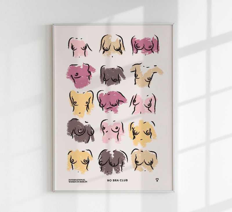 No Bra Club No 3 Poster – Art Print by Bruna Silva — Patroa Studio