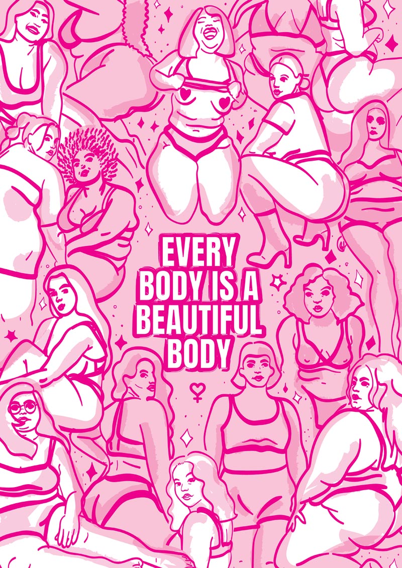Beautiful Body Poster - Art Print by Bruna Silva — Ansicht 4