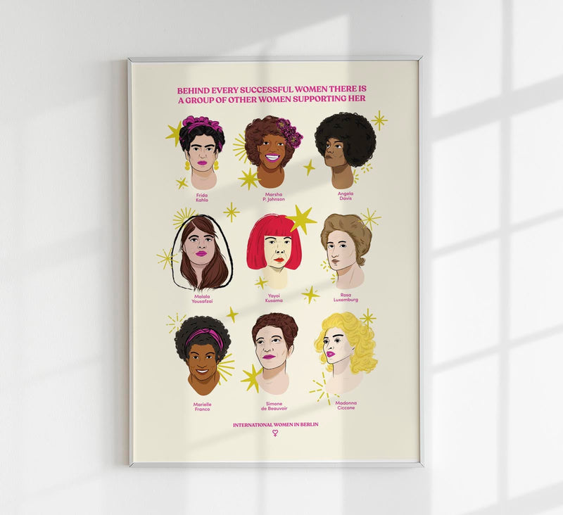Women in History Poster – Kunstdruck von Bruna Silva, handgedruckt in Berlin — Patroa Studio