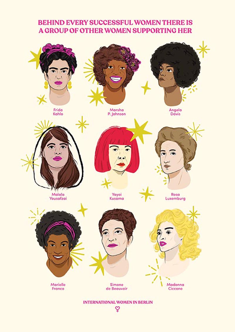 Women in History Poster – Kunstdruck von Bruna Silva, handgedruckt in Berlin — Ansicht 4