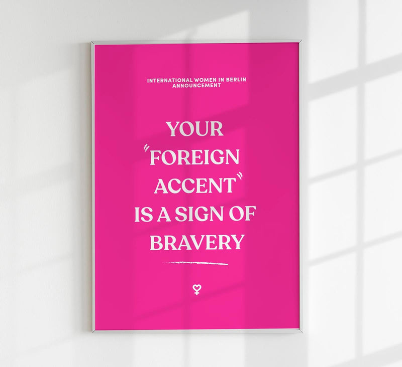 Foreign Accent Pink Poster – Handgedruckt Berlin — Patroa Studio