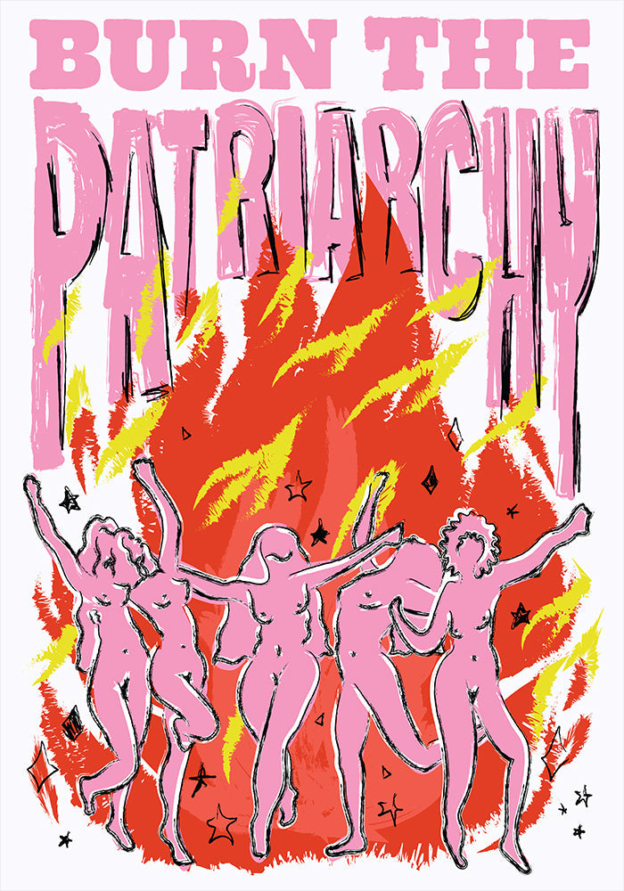 Burn the Patriarchy White Art Print – Kunstdruck von Bruna Silva — Ansicht 4