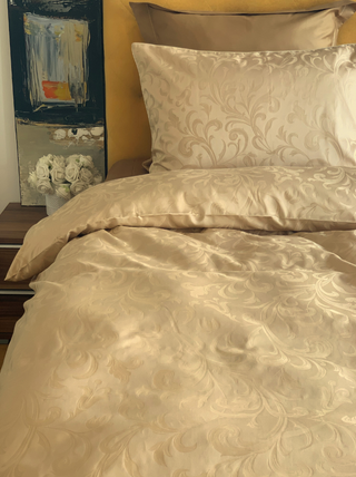 Damask Bedding Set Isabella Gold 100% Cotton 600 TC